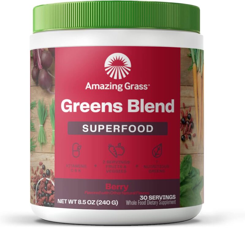 Amazing Grass Greens Blend Superfood Powder, Berry, 240 g